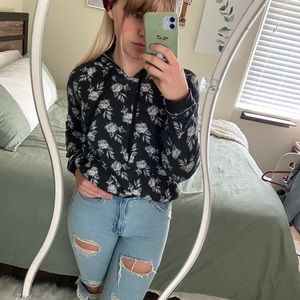 Black&white Rose hoodie